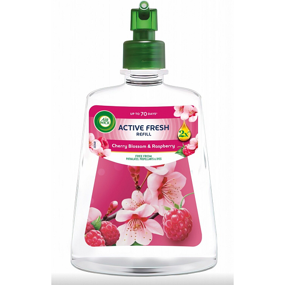 Air Wick Active Fresh náhradní náplň Třešňový květ & Malina, 228 ml