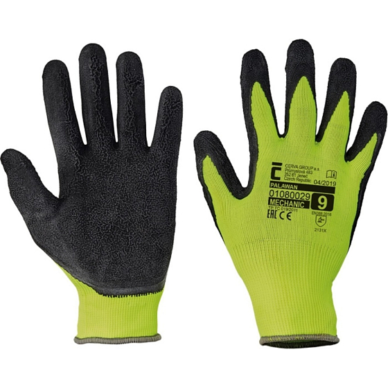 Palawan pracovní rukavice nylon a latex velikost 9, 1 pár