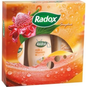 Radox Smyslná sprchový gel + antiperspirant deo sprej + pěna do koupele, kosmetická sada
