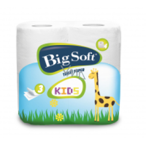 Big Soft Kids parfémovaný toaletní papír 3 vrstvý 160 útržků 4 kusy