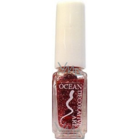 Ocean Decorative Art zdobící lak na nehty odstín 04 světle vínový třpyt 5 ml