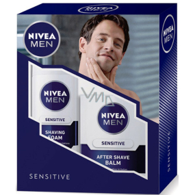 Nivea Men Sensitive pěna na holení 200 ml + Sensitive balzám po holení 100 ml,pro muže kosmetická sada