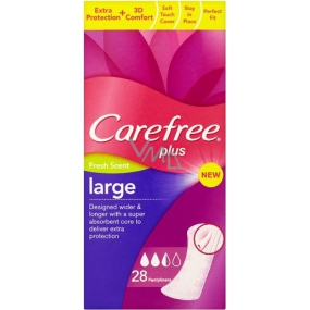 Carefree Plus Large Fresh Scent se svěží vůní prodyšné slipové vložky 28 kusů