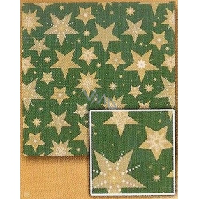 Nekupto Dárkový balicí papír 70 x 200 cm Vánoční Zelený, zlaté hvězdy