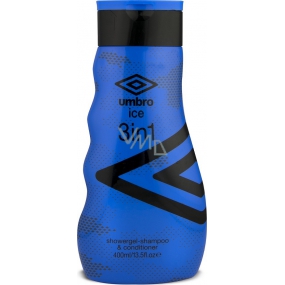 Umbro Ice sprchový gel, šampon a kondicionér 3v1 pro muže 400 ml