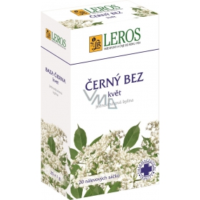 Leros Černý bez květ bylinný čaj na chřipku, nachlazení, trávicí obtíže, menstruace, migréna 20 x 1 g