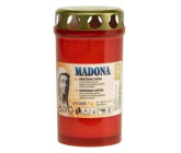 Madona Hřbitovní svíčka s víčkem lisovaná červená, hoří až 2 dny, 135 g