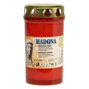 Madona Hřbitovní svíčka s víčkem lisovaná červená, hoří až 2 dny, 135 g