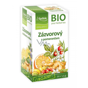 Apotheke Bio Zázvorový čaj s pomerančem napomáhá k trávení, dýchání a duševní pohodě 20 x 1,5 g