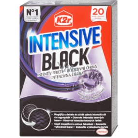 K2r Intensive Black ubrousky obnovují intenzitu tmavých barev a ochraňují jas černé a tmavé barvy 20 ubrousků