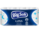 Big Soft Luna toaletní papír bílý 160 útržků 3 vrstvý 8 kusů