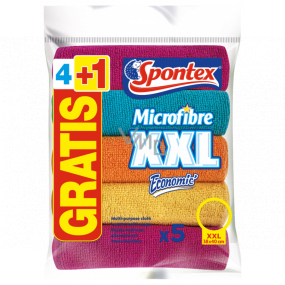 Spontex Microfibre Collection XXL víceúčelová utěrka z mikrovlákna 36 x 38 cm 5 kusů