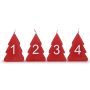 Emocio Advent Stromek svíčka červená 52 x 80 mm 4 kusy