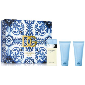 Dolce & Gabbana Light Blue toaletní voda 50 ml + sprchový gel 50 ml + tělový krém 50 ml, dárková sada pro ženy