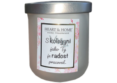 Heart & Home Svěží prádlo sójová vonná svíčka s nápisem Kolegyně 110 g