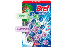 Bref Power Aktiv Borovice WC blok pro hygienickou čistotu a svěžest Vaší toalety, zbarvuje vodu, 2 x 50 g + Levandule WC blok 2 x 50 g