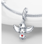 Charm Sterlingové stříbro 925 Harry Potter - Sova Hedvika s dopisem, přívěsek na náramek