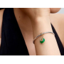 Charm Sterlingové stříbro 925 Had se zeleného skla Murano, přívěsek na náramek, rok Hada, zvíře