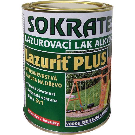 Sokrates Lazurit Plus středněvrstvá lazura na dřevo, bezbarvá, 2 kg