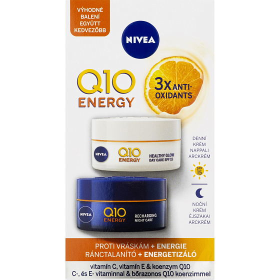 Nivea Q10 Energy Energizující denní a noční krém proti vráskám 2x 50 ml