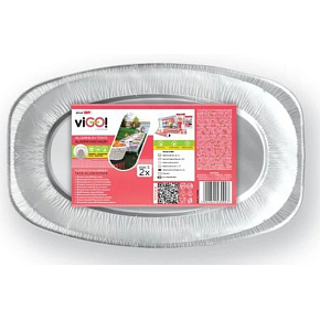 Vigo Aluminium grilovací oválný podnos, 35 x 24 cm, 2 ks