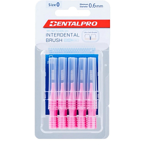 DentalPro mezizubní kartáček rovný 0,6 mm růžový, 10 kusů DentalPro mezizubní kartáček rovný 0,6 mm růžový, 10 kusů