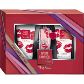 Naomi Campbell Cat Deluxe With Kisses toaletní voda 15 ml + sprchový gel 50 ml + tělové mléko 50 ml, dárková sada