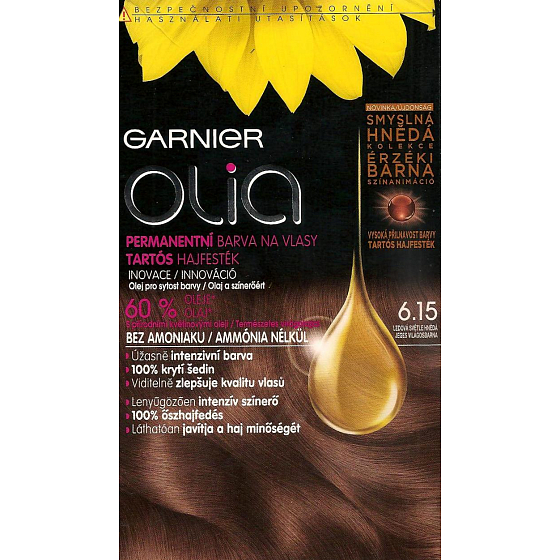 Garnier Olia barva na vlasy bez amoniaku 6.15 Ledová světle hnědá