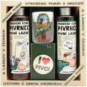 Bohemia Gifts Pivrnec sprchový gel 250 ml + šampon na vlasy 250 ml + toaletní mýdlo 70 g + button I love pivo, kosmetická sada