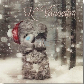 Me to You Blahopřání do obálky 3D K Vánocům, Medvídek s lucernou 15,5 x 15,5 cm