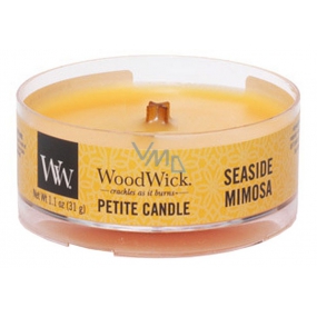 WoodWick Seaside Mimosa - Mimóza na pobřeží vonná svíčka s dřevěným knotem petite 31 g