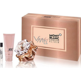 Montblanc Lady Emblem Elixir parfémovaná voda pro ženy 75 ml + tělové mléko 100 ml + parfémovaná voda rollerball 7,5 ml, dárková sada