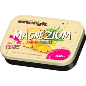 Energit Magnézium Ananas vitamínové tablety pro snížení únavy a vyčerpání 42 tablet