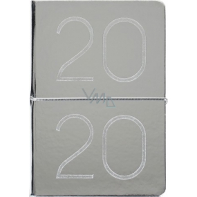 Albi Diář 2020 týdenní metalický Stříbrný 19 x 13 x 0,7 cm