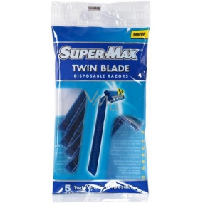 Super-Max Twin Blade jednorázový 2břitý holicí strojek pro muže 5 kusů