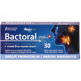 Favea Bactoral + Vitamín D orální probiotikum na podporu imunity doplněk stravy 30 tablet