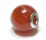 Jaspis červený přívěsek kulatý přírodní kámen 14 mm, otvor 4,2 mm 1 kus, kámen úplné péče