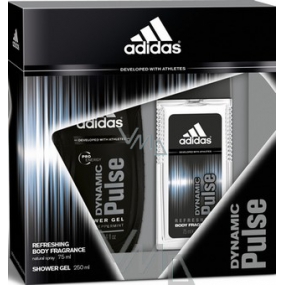 Adidas Dynamic Pulse parfémovaný deodorant sklo pro muže 75 ml + sprchový gel 250 ml, kosmetická sada