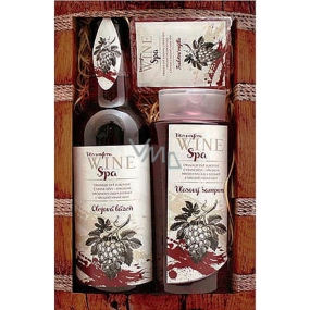 Bohemia Gifts Wine Spa Vinná kosmetika Hroznový olej a extrakt z vinné révy šampon na vlasy 250 ml + olejová lázeň 500 ml + toaletní mýdlo 70 g, kosmetická sada