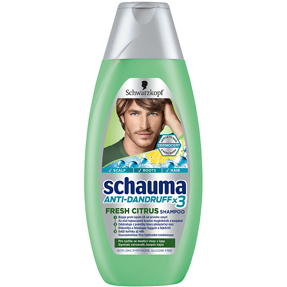 Schauma Men Anti-Dandruff X3 Fresh Citrus proti lupům šampon na vlasy pro muže 400 ml