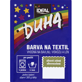 Ideal Duha olivově zelená, barva na textil na bavlnu, viskozu a len, na 300 g látky, 15 g