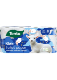 Tento Kids toaletní papír bílý s potiskem oveček 150 útržků 3 vrstvý 8 kusů