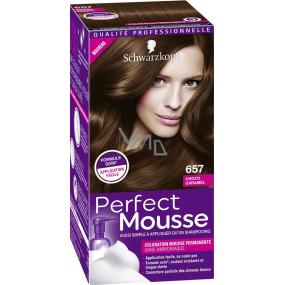 Schwarzkopf Perfect Mousse Permanent Foam Color barva na vlasy 657 Čokoládový karamel