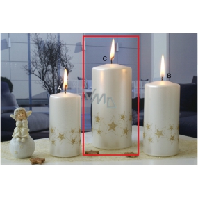 Lima Starlight svíčka bílá/zlatá válec 70 x 150 mm 1 kus