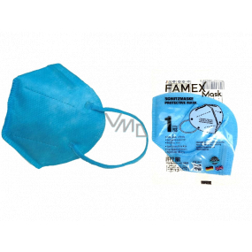 Famex Respirátor ústní ochranný 5-vrstvý FFP2 obličejová maska modrá 1 kus