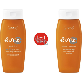 Ziaja Sun SPF 20 voděodolné mléko na opalování 150 ml + aktivátor opalování s tyrosinem 150 ml, duopack