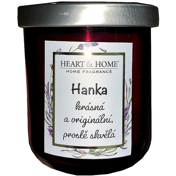 Heart & Home Sladké třešně sójová vonná svíčka se jménem Hanka 110 g