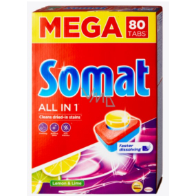 Somat All in 1 Lemon & Lime tablety do myčky 80 kusů