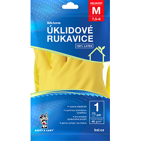 BALhome latexové úklidové rukavice, žluté, velikost M