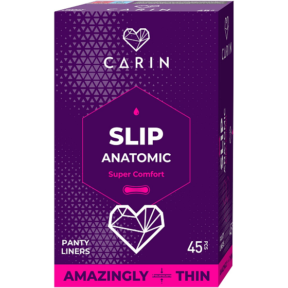 Carin Slip Anatomic slipové vložky intimky, 45 ks